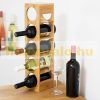 Bamboo wine rack 53x14x12 cm wine rack for 5 bottles of wine bottle holder