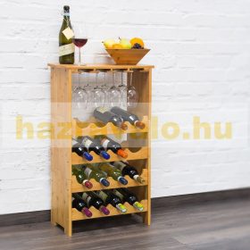 Bambusz bortartó 16 palack borhoz és 12 pohárhoz