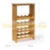 Bamboo wine rack for 16 bottles of wine and 12 glasses