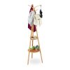 Bamboo standing clothes rack with shelves 178 x 50 x 50 cm