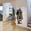 Bamboo standing clothes rack with 2 round shelves clothes hanger clothes hanger