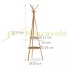 Bamboo standing clothes rack with 2 round shelves clothes hanger clothes hanger