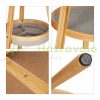 Bamboo standing clothes rack with 2 round shelves clothes hanger clothes hanger