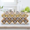 Bamboo spice rack with 18 spice holders