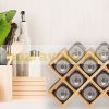 Bamboo spice rack with 18 spice holders