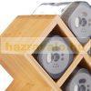 Bamboo spice rack with 18 spice holders