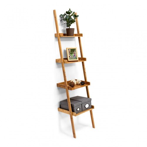 Bamboo ladder shelf 4 levels 