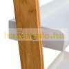 Bamboo ladder shelf with 4 levels of white shelves 