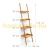 Bamboo ladder shelf 4 levels 