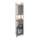 Modern high cabinet with bamboo frame in gray and natural colors 