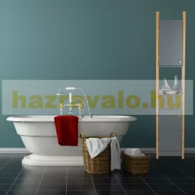   Modern magas szekrény bambusz kerettel szürke és natúr színben 