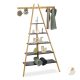 5-shelf bamboo ladder shelving system in black