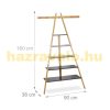 5-shelf bamboo ladder shelving system in black