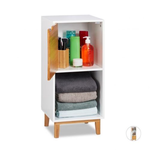 Bamboo cabinet with shelf in Scandinavian style