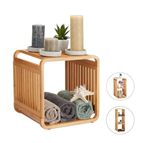 Bamboo small shelf cabinet 33 x 33 x 33 cm 