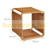 Bamboo small shelf cabinet 33 x 33 x 33 cm 