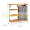 Bamboo bathroom shelf with laundry basket