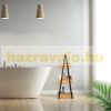 Modern style bamboo bathroom shelf with 3 compartments in natural black color 