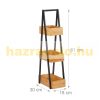 Modern style bamboo bathroom shelf with 3 compartments in natural black color 