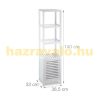 Fehér bambusz polc 4 polccal 140 x 36,5 x 33 cm