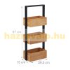 Bamboo bathroom shelf with 3 compartments in natural black 