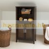 Brown bamboo bathroom cabinet 