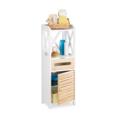 Modern bamboo cabinet with 5 shelves 89x31.5x24.5 cm