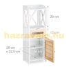 Modern bamboo cabinet with 5 shelves 89x31.5x24.5 cm