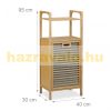 Bamboo bathroom cabinet with laundry basket 95 x 40 x 30 cm 