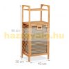 Bamboo bathroom shelf with laundry basket and 2 shelves