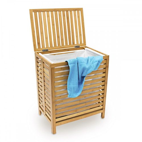 Bamboo laundry basket with removable basket and breathable lid 