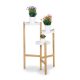 Three-tiered round bamboo planter in bamboo-white color