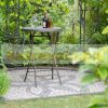 Folding polyrattan garden bar table event table brown