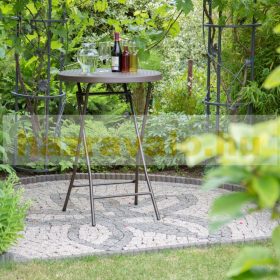   Összecsukható polirattan kerti bárasztal rendezvényasztal barna