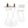 Folding polyrattan garden bar table event table white