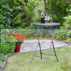 Folding polyrattan garden bar table event table black