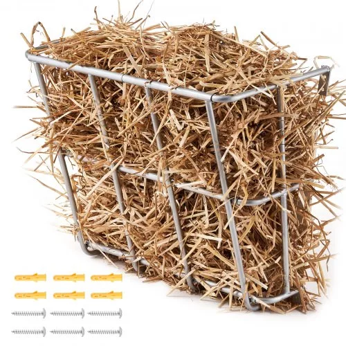 szénatartó állvány haszonállatoknak, 18,5 gallon űrtartalom, acél etetőállvány kecskéknek, 597 mm hosszú, falra szerelhető, etetővályú juhoknak beltéri és kültéri állattartó telepeken