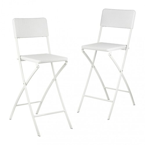 Polirattan folding bar stool garden chair white outdoor chair 