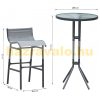 Garden bar set 3-piece garden bar stool and table metal gray bistro furniture set garden set 