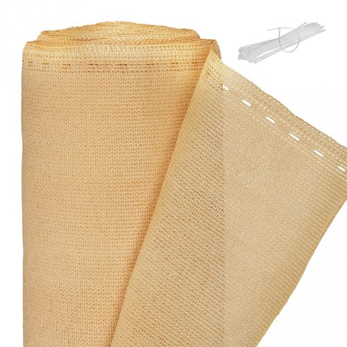 Privacy screen 120 cm x 10 m fence cover windbreak for balcony, terrace beige UV- and weatherproof shade