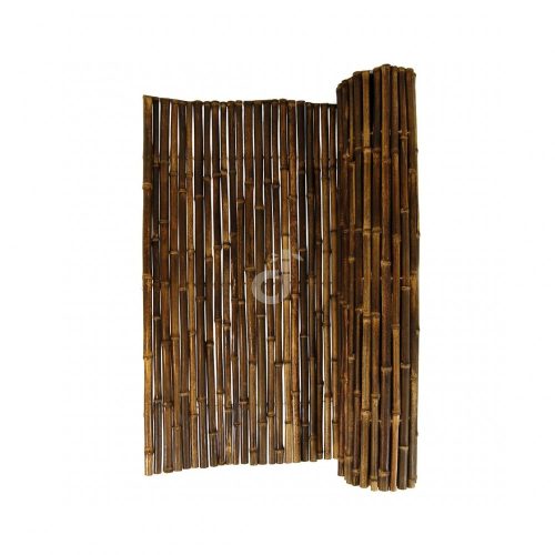 Bamboo privacy screen wooden windbreak 100x250 cm dark brown 