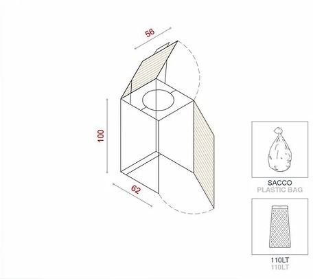 BioBox-100 Szemeteskuka tárolóhoz tartozó műanyag zacskótartó 