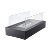 Üvegfalas bioetanolos asztali kandalló 35x18x14 cm füstmentes tűzrakó 