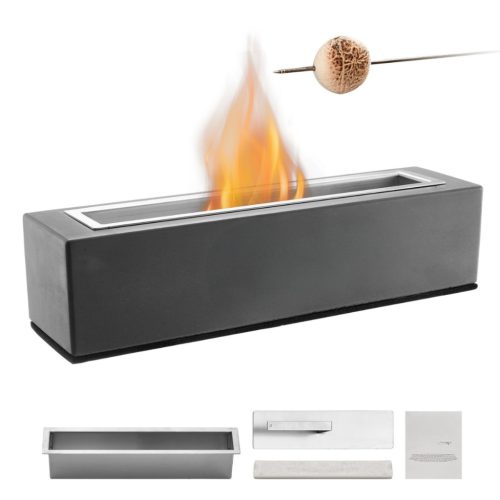Füstmentes asztali bioetanol kandalló 380x100x135 mm kültéri és beltéri tűzrakó
