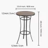 Bárasztal 600x600x1000 mm modern kerek bisztróasztal beltérre és kültérre