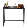 Kerti bárasztal 1200x375x980 mm hosszúkás bisztróasztal fekete, modern álló asztal 2–4 fő részére