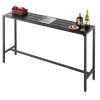 Bárasztal 1600x375x980 mm téglalap alakú bisztróasztal fekete, modern álló asztal 2–4 fő részére
