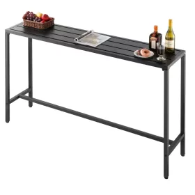   Bárasztal 1600x375x980 mm téglalap alakú bisztróasztal fekete, modern álló asztal 2–4 fő részére
