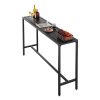 Bárasztal 1600x375x980 mm téglalap alakú bisztróasztal fekete, modern álló asztal 2–4 fő részére