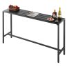 Bárasztal 1600x375x980 mm téglalap alakú bisztróasztal fekete, modern álló asztal 2–4 fő részére